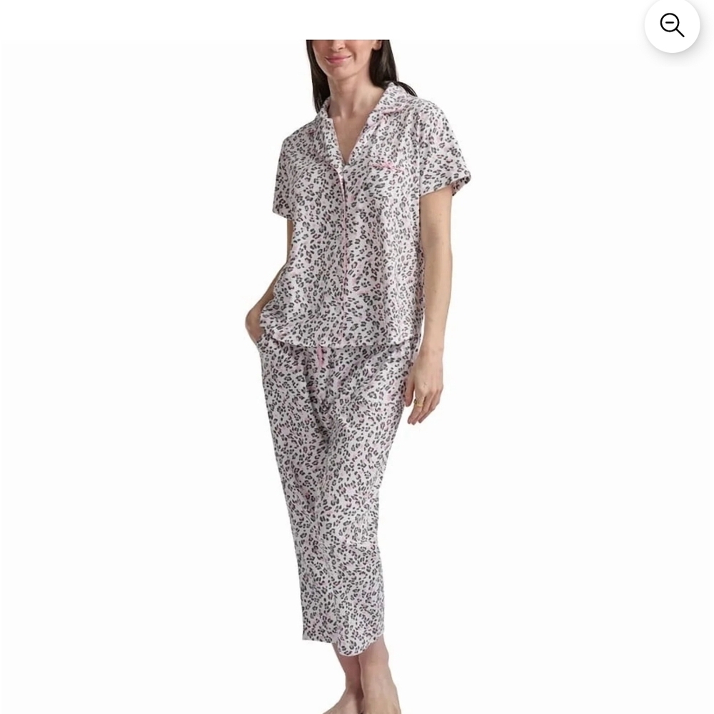Karen Neuburger Pink and White Pajama Set